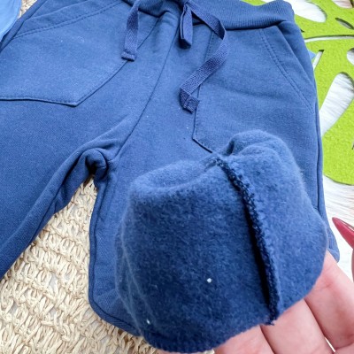 Conj. Blusa Manga Longa Dino Fun Time e Calça de Moletom - Azul Marinho